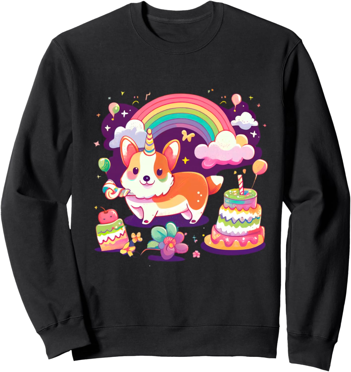 Толстовка с изображением корги, единорога и радужного торта Cute Unicorn Corgi Rainbow Birthday Celebration, черный
Толстовка с изображением корги, единорога и радужного торта Cute Unicorn Corgi Rainbow Birthday Celebration, черный