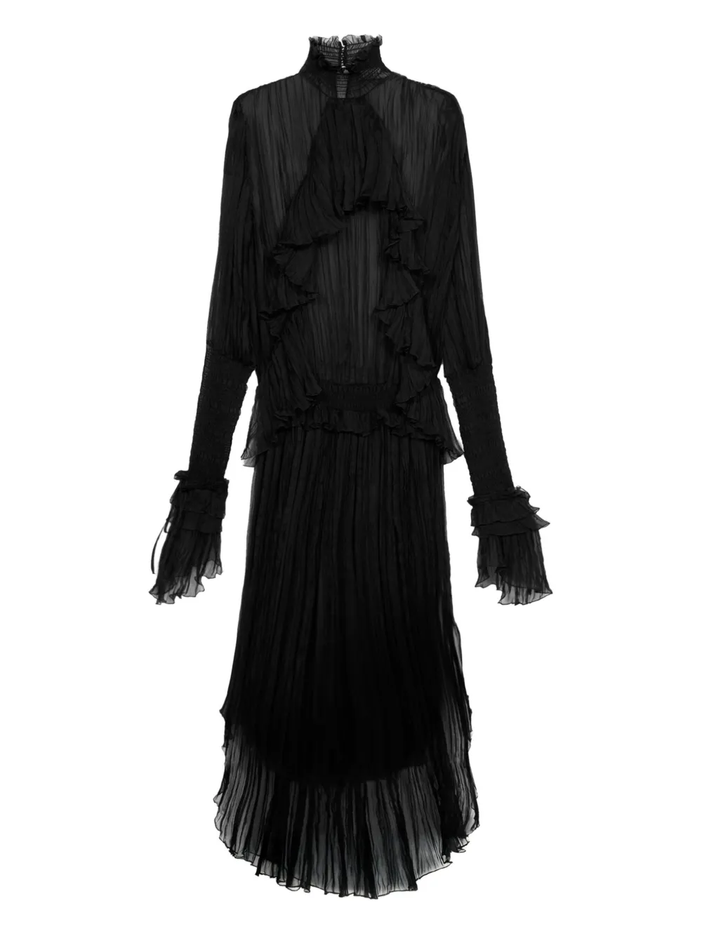 Плиссированное платье макси с оборками BLUMARINE, черный
Плиссированное платье макси с оборками BLUMARINE, черный