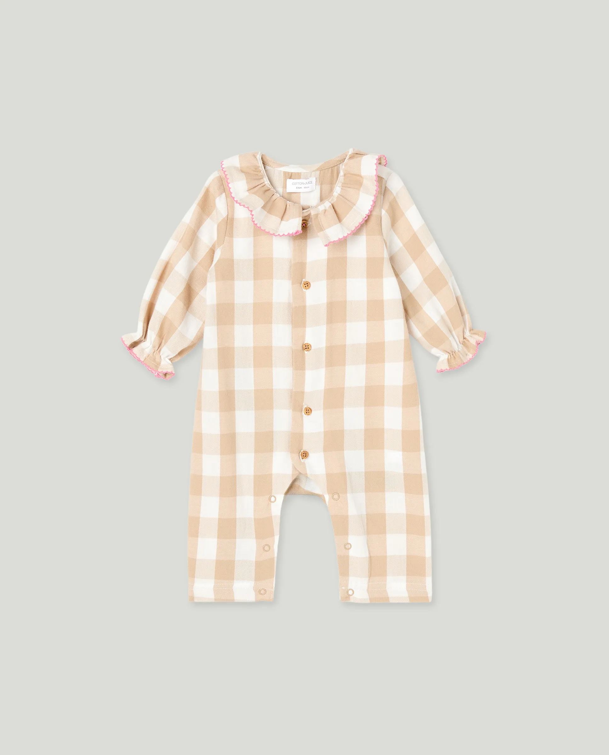 Длинная распашонка-пелеринка с клетчатым узором для девочки Cotton Juice, коричневый
Длинная распашонка-пелеринка с клетчатым узором для девочки Cotton Juice, коричневый