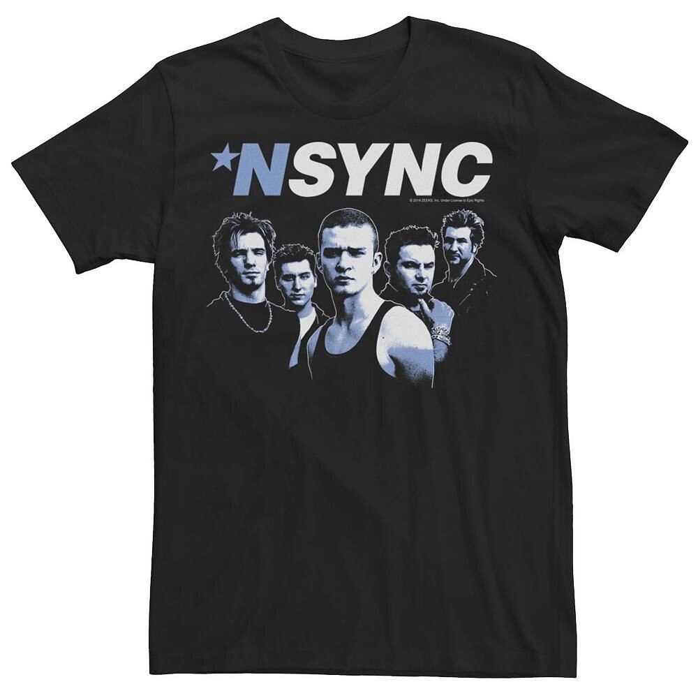 Мужская футболка Nsync синего оттенка с портретом Licensed Character, черный
Мужская футболка Nsync синего оттенка с портретом Licensed Character, черный