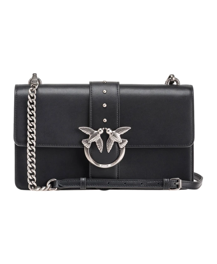 Кожаная сумка через плечо с хлопковой подкладкой Pinko, черный
Кожаная сумка через плечо с хлопковой подкладкой Pinko, черный