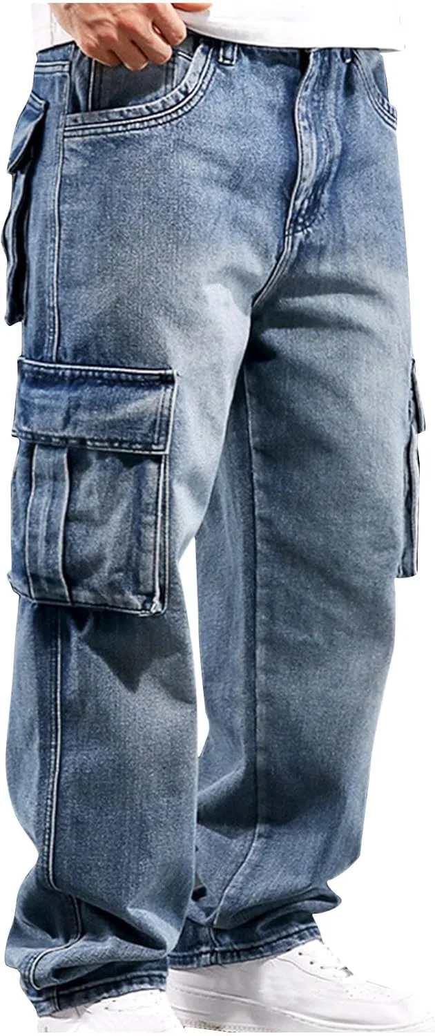 Мужские джинсы cargo в стиле хип-хоп, свободный крой, синие
Мужские джинсы cargo в стиле хип-хоп, свободный крой, синие