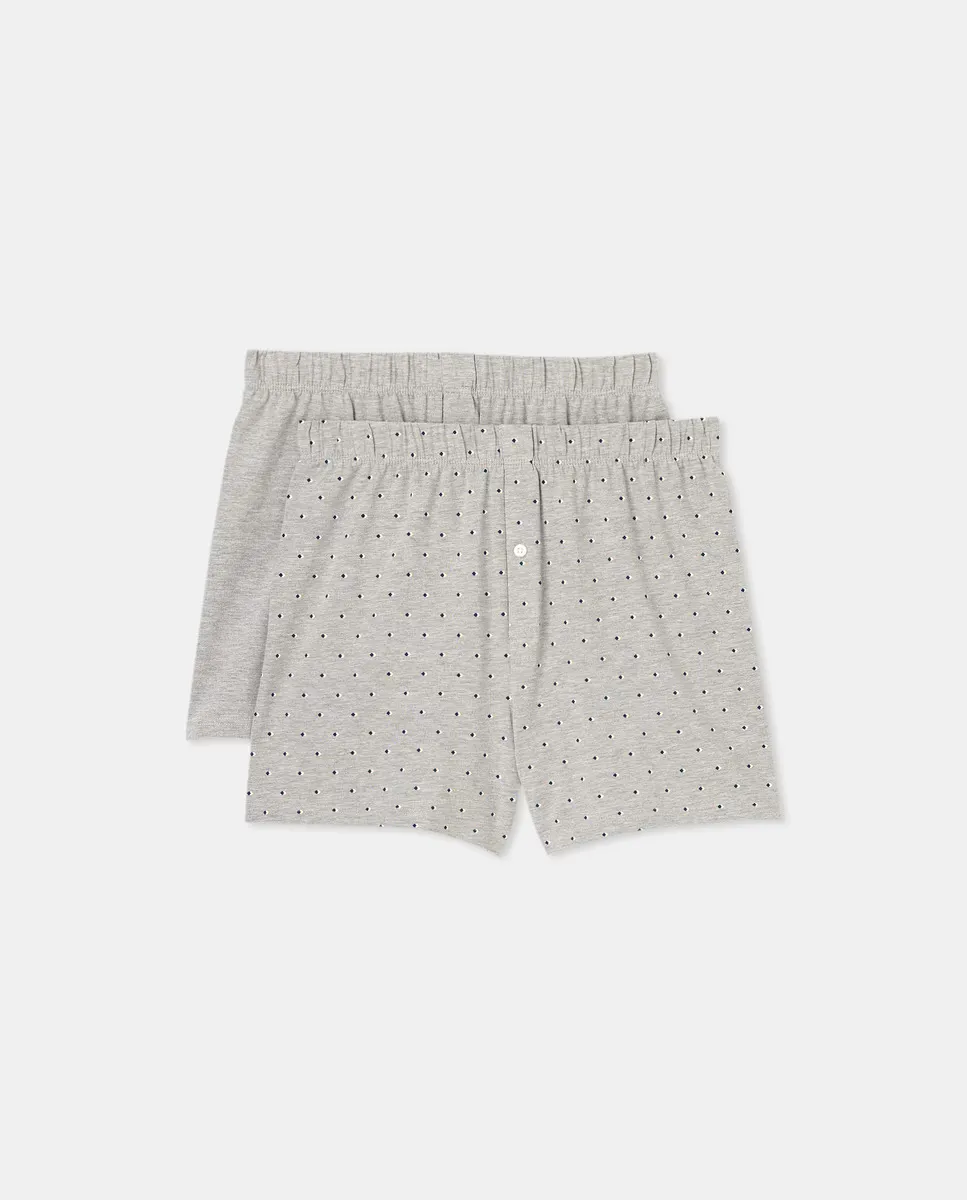 Набор из 2 мужских трикотажных боксеров с широкой фантазией Dustin, серый
Набор из 2 мужских трикотажных боксеров с широкой фантазией Dustin, серый