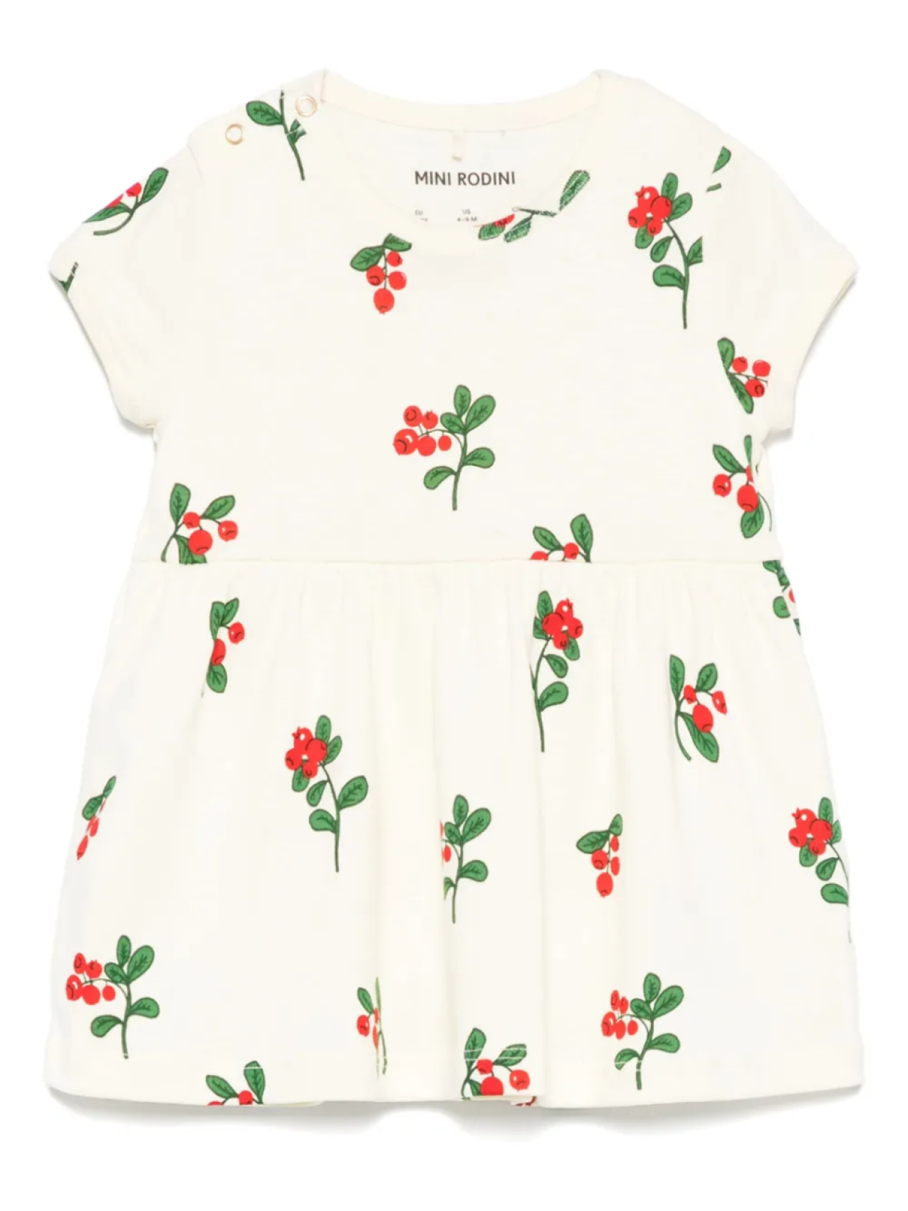 Mini Rodini платье с короткими рукавами и принтом, нейтральный 
Mini Rodini платье с короткими рукавами и принтом, нейтральный