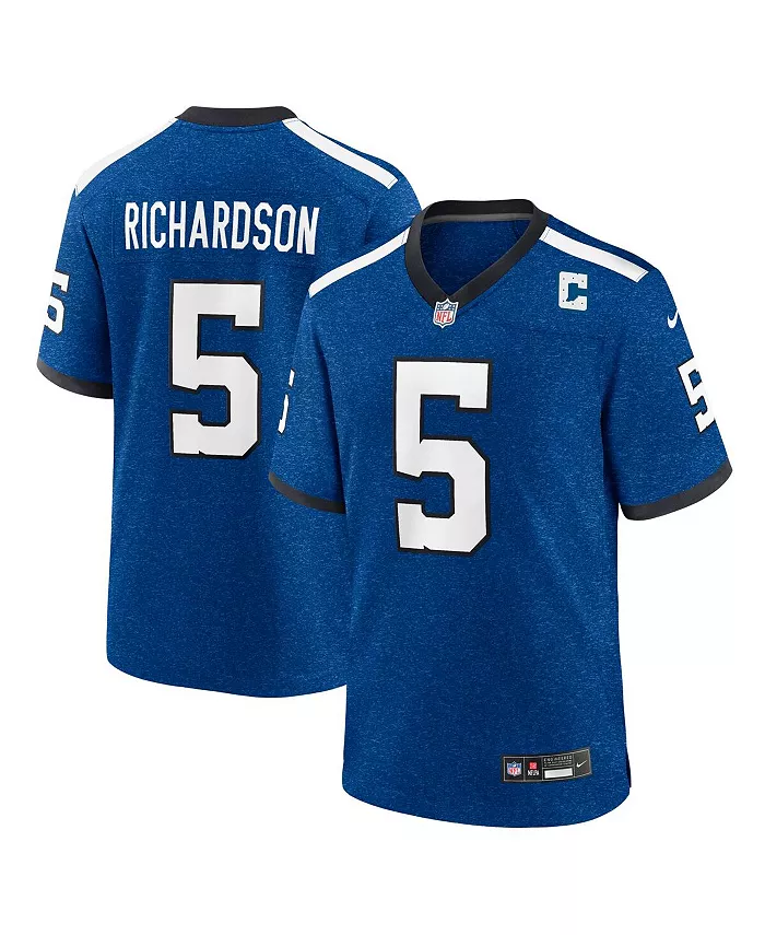 Мужская игровая футболка Anthony Richardson Indianapolis Colts, выбор в первом раунде драфта НФЛ 2023 Nike, синий
Мужская игровая футболка Anthony Richardson Indianapolis Colts, выбор в первом раунде драфта НФЛ 2023 Nike, синий
