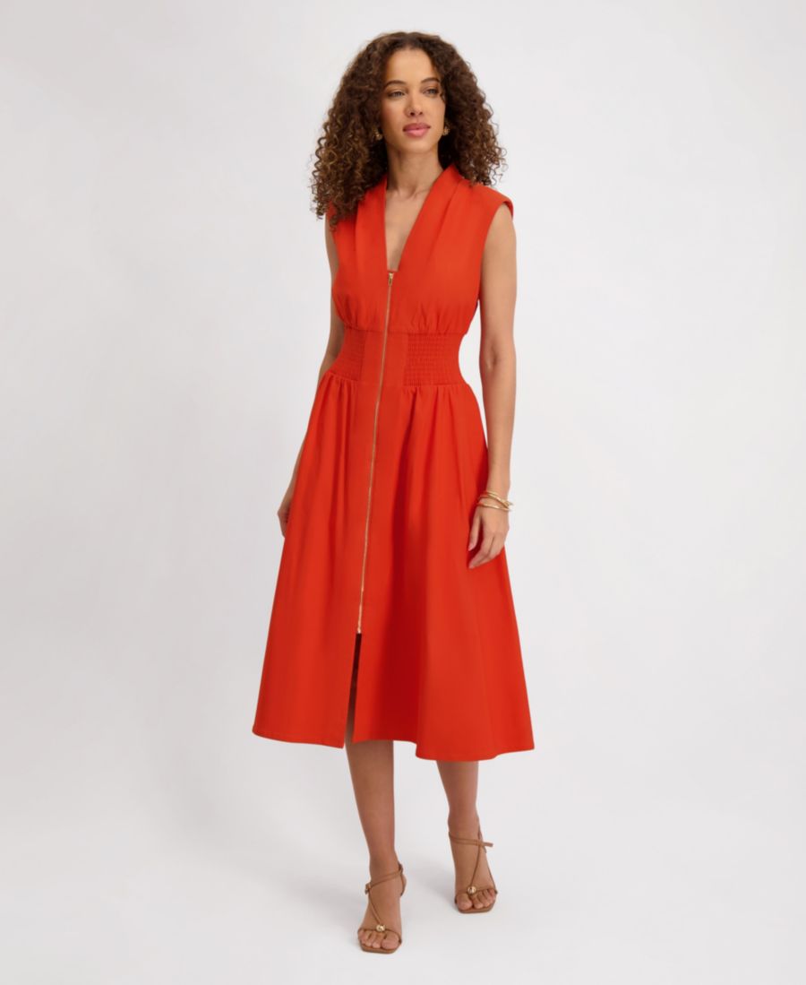 Женское длинное платье без рукавов с V-образным вырезом и застежкой-молнией спереди kensie, Terracotta
Женское длинное платье без рукавов с V-образным вырезом и застежкой-молнией спереди kensie, Terracotta