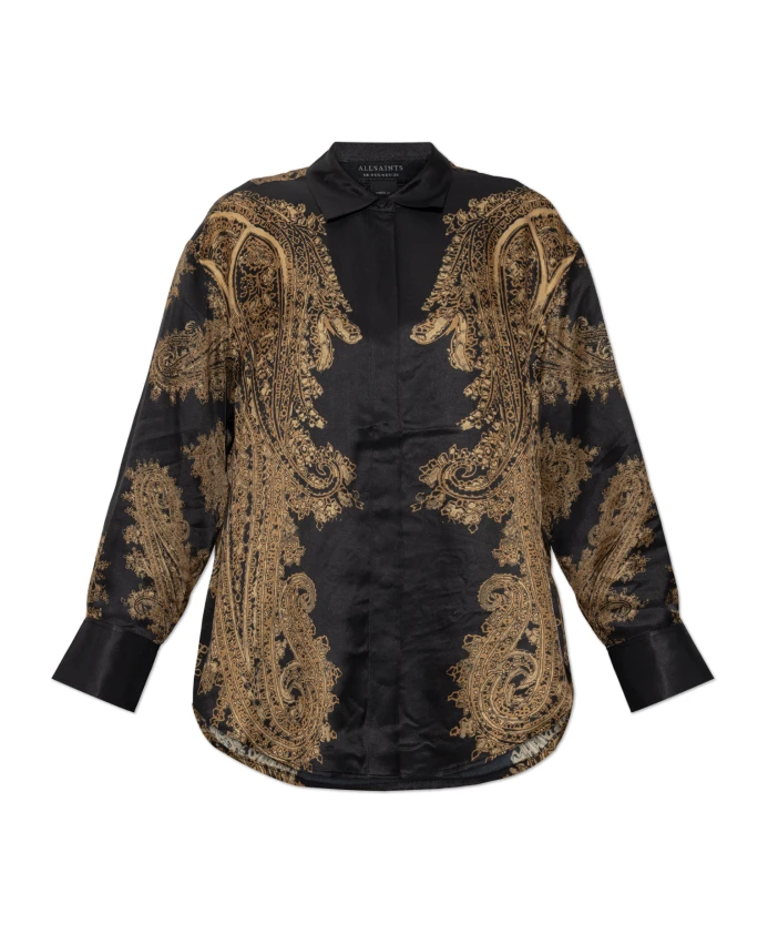 Атласная рубашка Берни Allsaints, черный
Атласная рубашка Берни Allsaints, черный