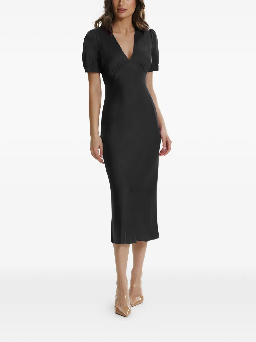 Платье миди с V-образным вырезом и короткими рукавами Framboise, черный
Платье миди с V-образным вырезом и короткими рукавами Framboise, черный