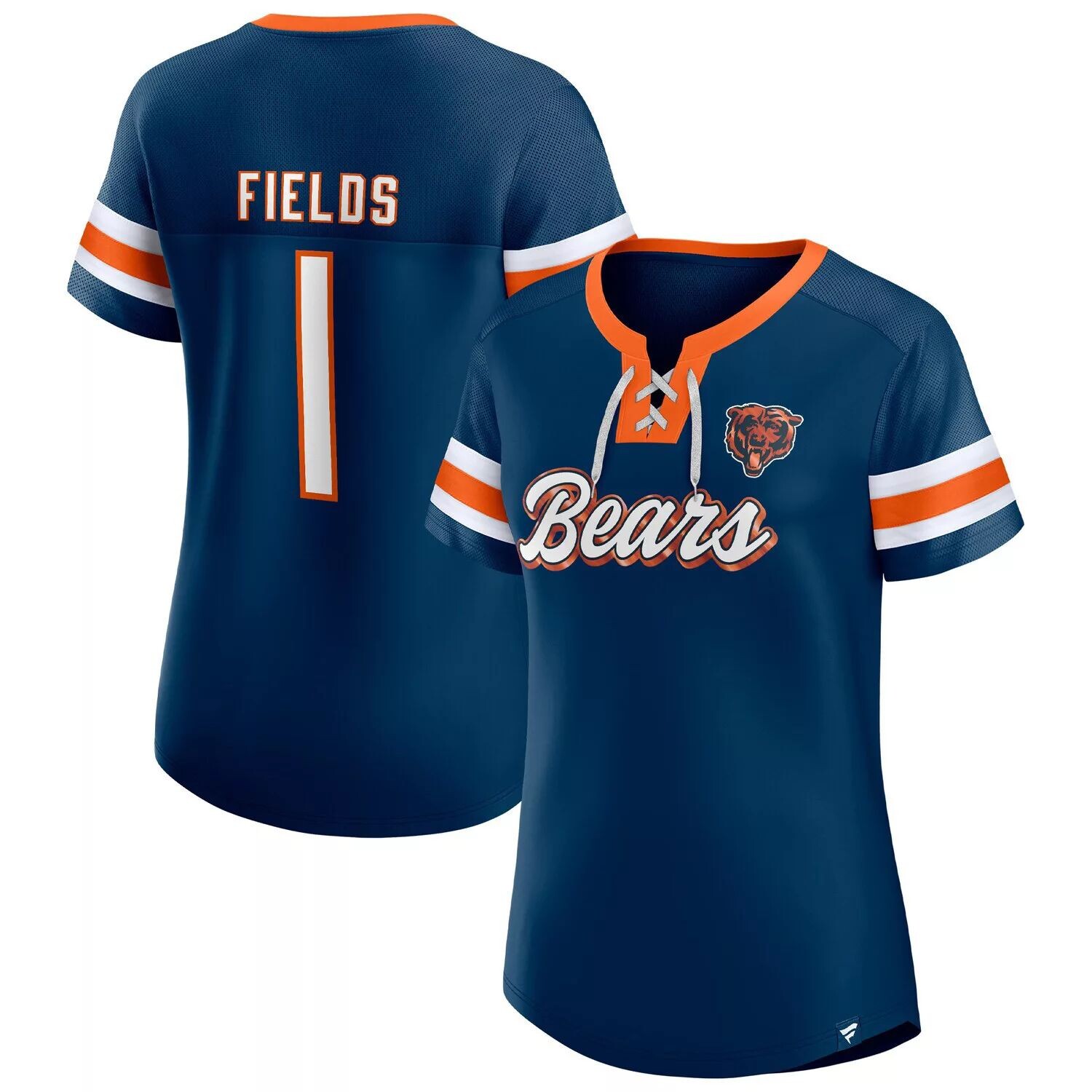 Женская футболка с надписью Fanatics Justin Fields Navy Chicago Bears Athena, имя и номер с вырезом на шее Fanatics
Женская футболка с надписью Fanatics Justin Fields Navy Chicago Bears Athena, имя и номер с вырезом на шее Fanatics