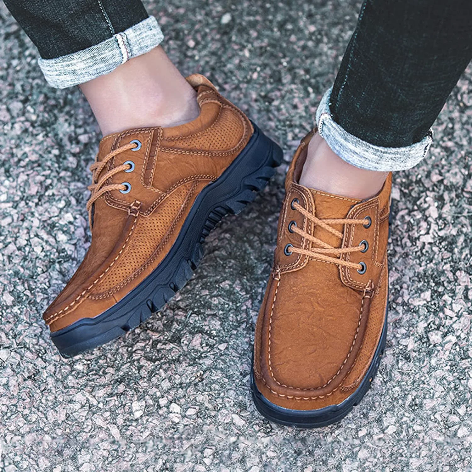 Мужские кожаные классические лоферы с нескользящей подошвой, повседневные, легкие, дышащие, мягкие и удобные, для прогулок на открытом воздухе, слипоны для походов PURCHAWEE, желтый
Мужские кожаные классические лоферы с нескользящей подошвой, повседневные, легкие, дышащие, мягкие и удобные, для прогулок на открытом воздухе, слипоны для походов PURCHAWEE, желтый