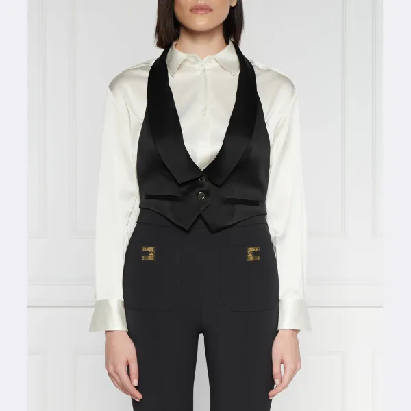 Атласный жилет стандартного кроя Elisabetta Franchi, черный
Атласный жилет стандартного кроя Elisabetta Franchi, черный