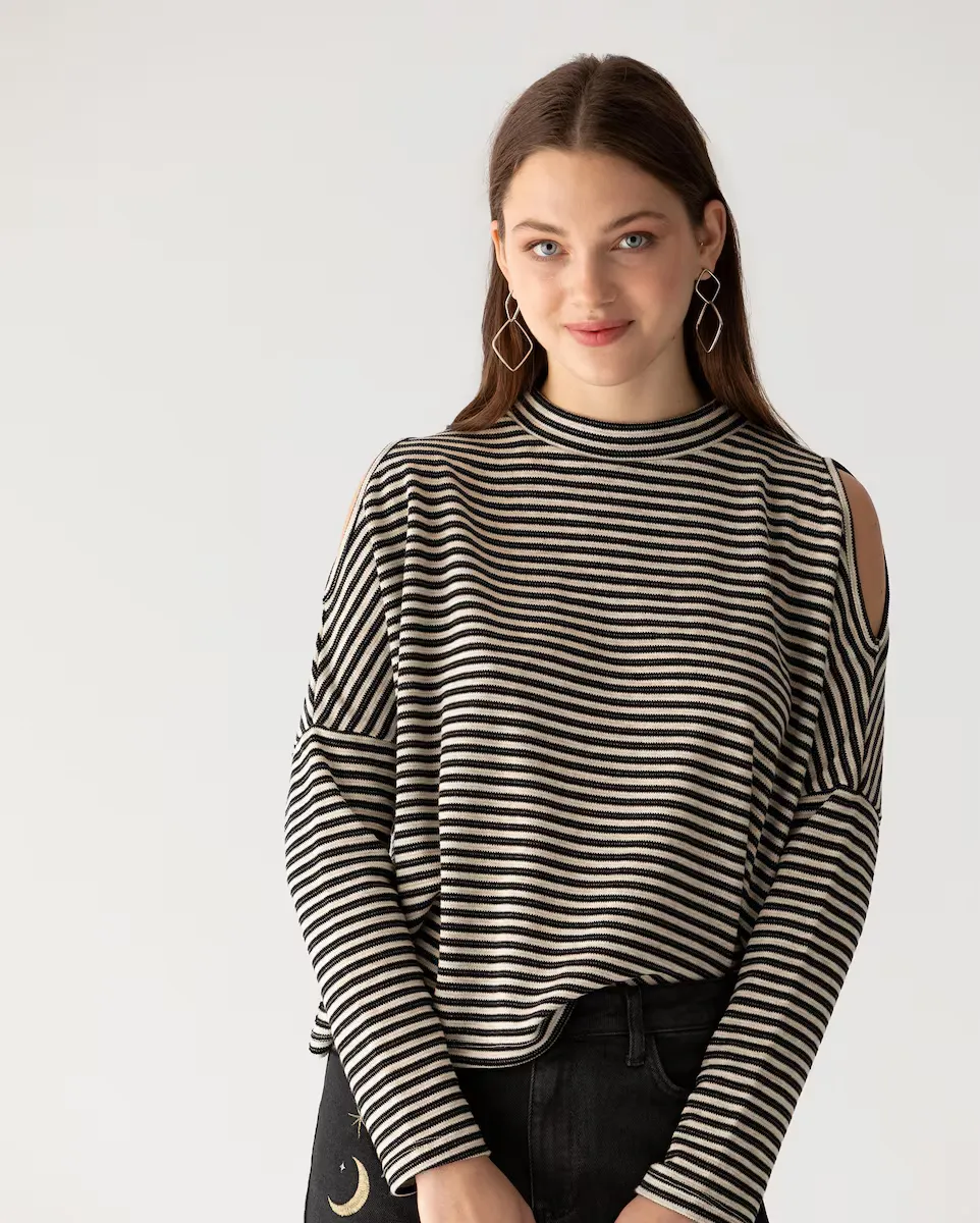 Женская полосатая футболка с длинными рукавами Noon, бежевый
Женская полосатая футболка с длинными рукавами Noon, бежевый