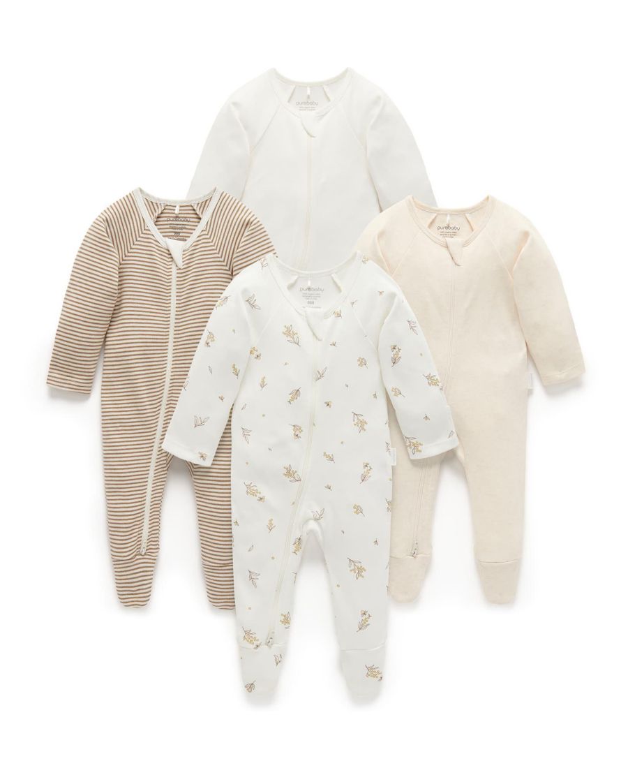 Комплект из 4 детских комбинезонов на молнии для девочек и мальчиков Purebaby, Vanilla wattle bee
Комплект из 4 детских комбинезонов на молнии для девочек и мальчиков Purebaby, Vanilla wattle bee