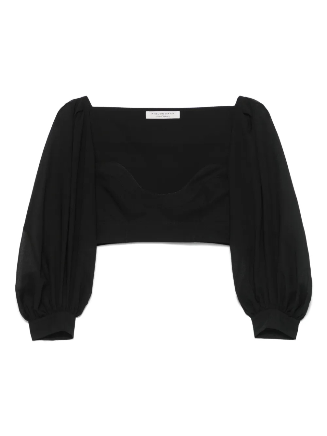 Укороченный топ из вуали Philosophy Di Lorenzo Serafini, черный
Укороченный топ из вуали Philosophy Di Lorenzo Serafini, черный