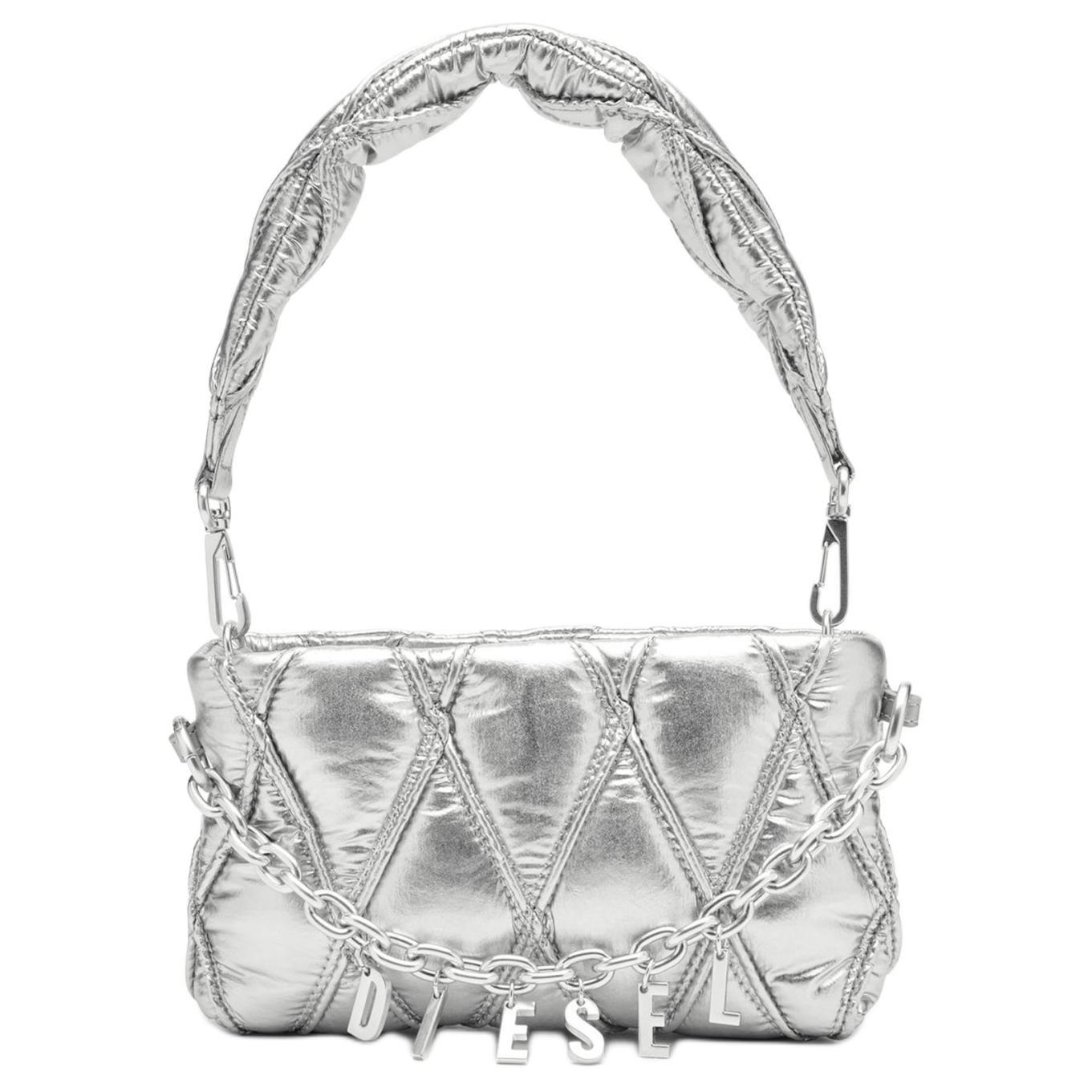 DIESEL Нейлоновая женская сумка через плечо маленькая серебристая
DIESEL Нейлоновая женская сумка через плечо маленькая серебристая