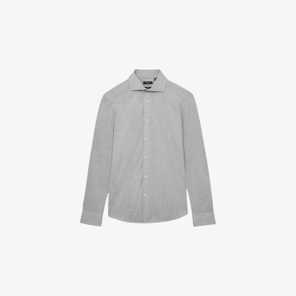 Рубашка Nate Reiss из хлопкового джерси с отложным воротником, серый 
Рубашка Nate Reiss из хлопкового джерси с отложным воротником, серый