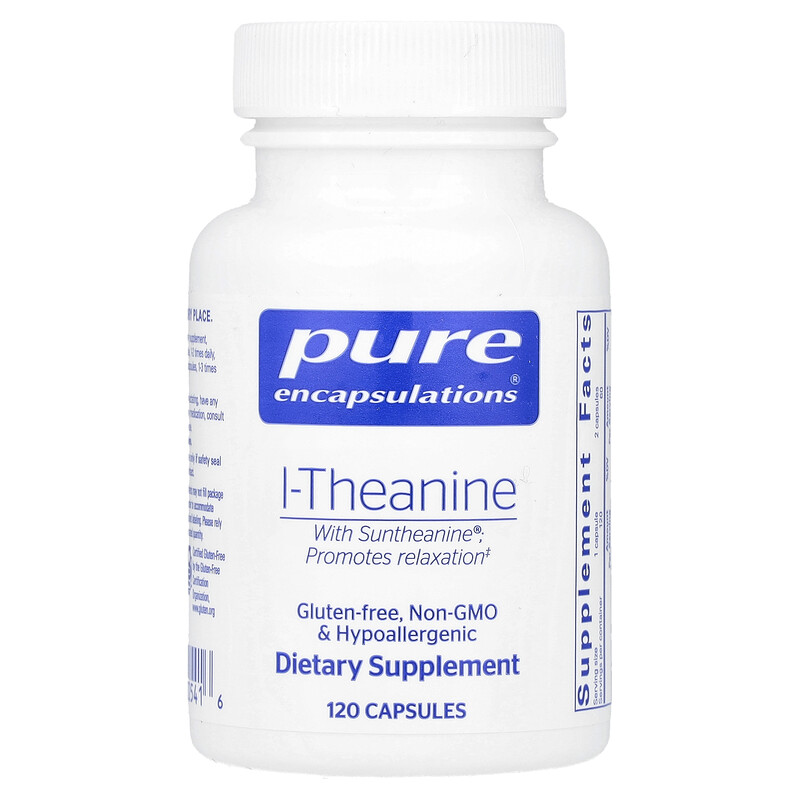 Pure Encapsulations, L-теанин, 200 мг, 120 капсул
Pure Encapsulations, L-теанин, 200 мг, 120 капсул