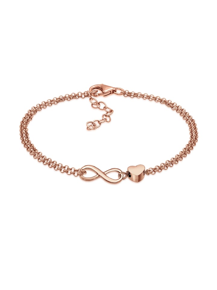 Elli Браслет из серебра 925 пробы с изображением сердца и символа бесконечности в оправе из розового золота
Elli Браслет из серебра 925 пробы с изображением сердца и символа бесконечности в оправе из розового золота