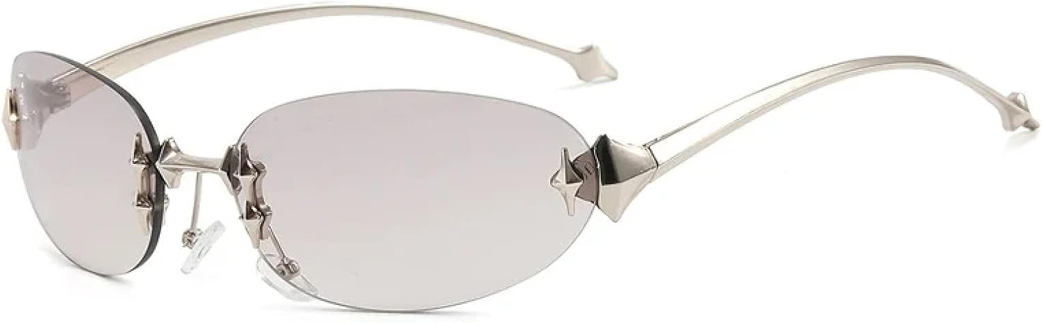 Роскошные овальные солнцезащитные очки для активного отдыха для мужчин и женщин, модные безободковые винтажные очки с защитой от УФ-излучения UV400, для вождения, путешествий и вечеринок TKKTLLT, Silver Light Gray
Роскошные овальные солнцезащитные очки для активного отдыха для мужчин и женщин, модные безободковые винтажные очки с защитой от УФ-излучения UV400, для вождения, путешествий и вечеринок TKKTLLT, Silver Light Gray