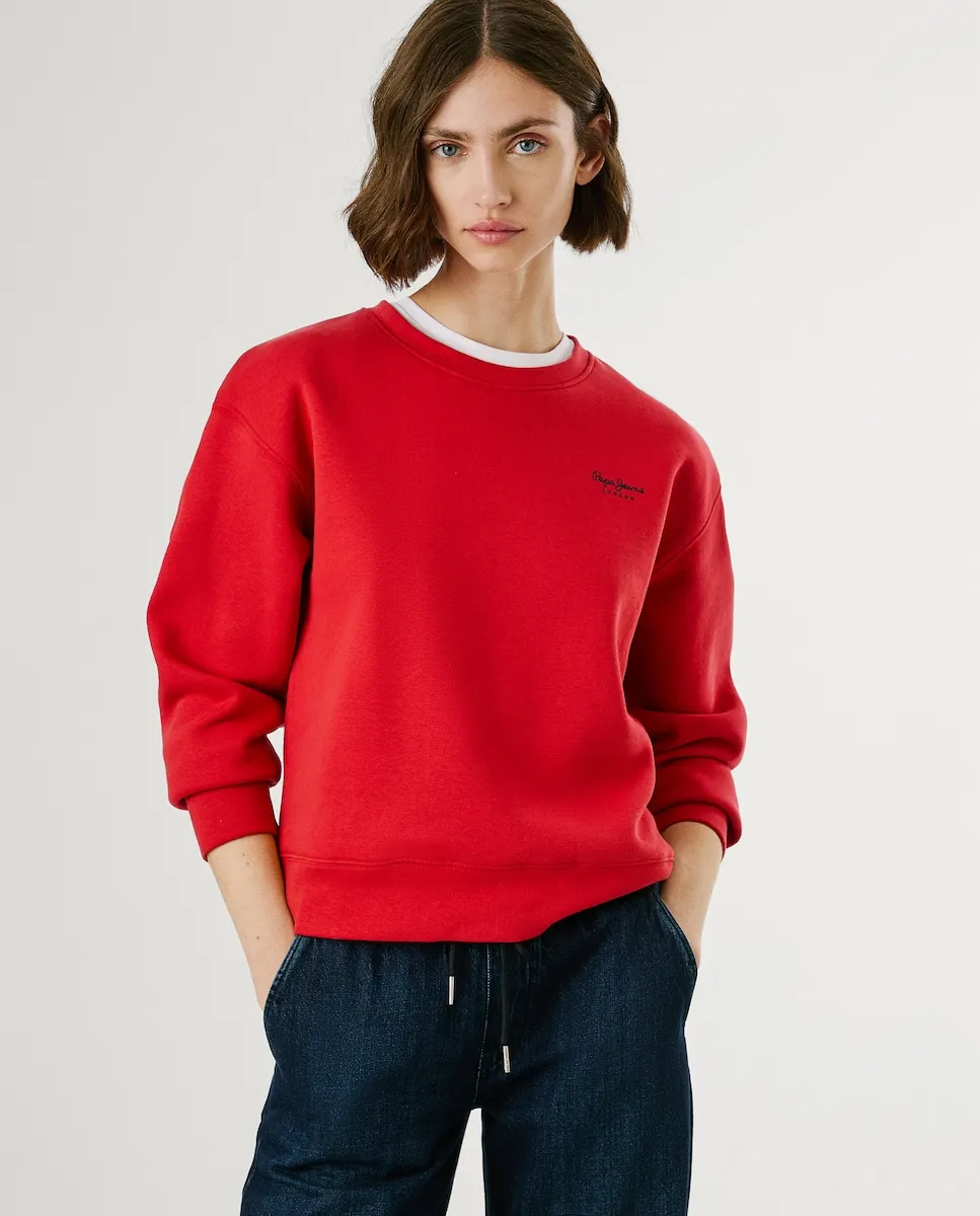 Женская толстовка с круглым вырезом и принтом логотипа Pepe Jeans, красный
Женская толстовка с круглым вырезом и принтом логотипа Pepe Jeans, красный
