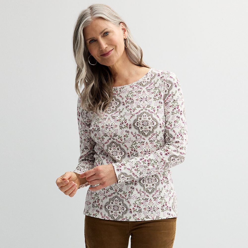 Женская футболка Croft & Barrow Essential с круглым вырезом и длинными рукавами, цвет Cream Medallion
Женская футболка Croft & Barrow Essential с круглым вырезом и длинными рукавами, цвет Cream Medallion