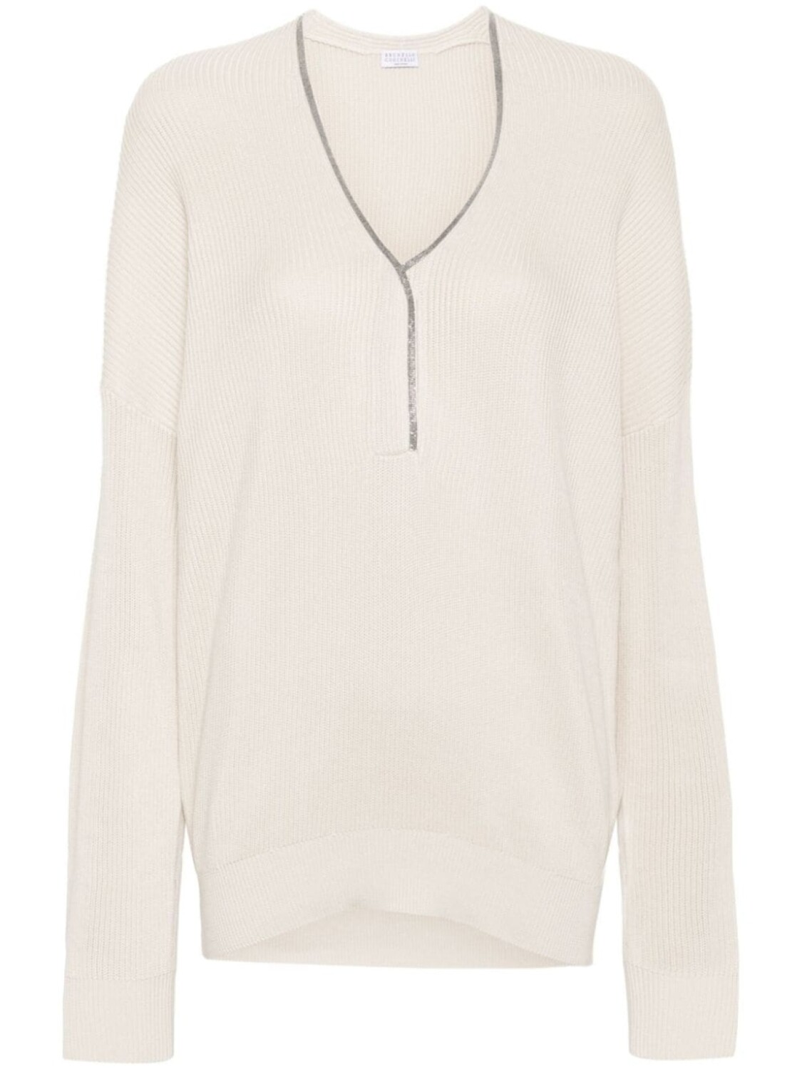 Brunello Cucinelli джемпер в рубчик с декором Monili, нейтральный цвет
Brunello Cucinelli джемпер в рубчик с декором Monili, нейтральный цвет