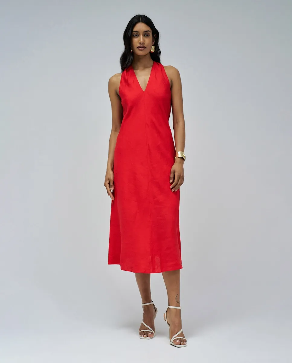 Миди-платье из льна Salsa Jeans, красный 
Миди-платье из льна Salsa Jeans, красный