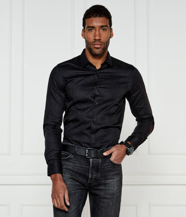 Рубашка мужская Hugo облегающего кроя хлопковая, черный
Рубашка мужская Hugo облегающего кроя хлопковая, черный