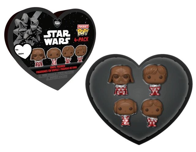 Funko Pocket POP!, коллекционные фигурки, коробка ко Дню святого Валентина, «Звездные войны», 4 шт. Funko POP!
Funko Pocket POP!, коллекционные фигурки, коробка ко Дню святого Валентина, «Звездные войны», 4 шт. Funko POP!