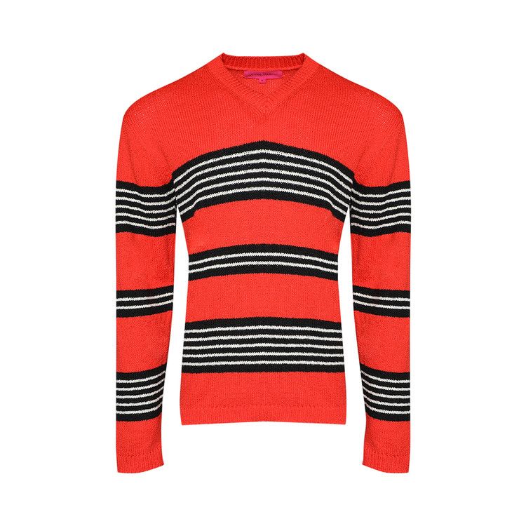Топ The Elder Statesman Nora Rollie Stripe V-Neck, Neon Red/Black/Natural
Топ The Elder Statesman Nora Rollie Stripe V-Neck, Neon Red/Black/Natural