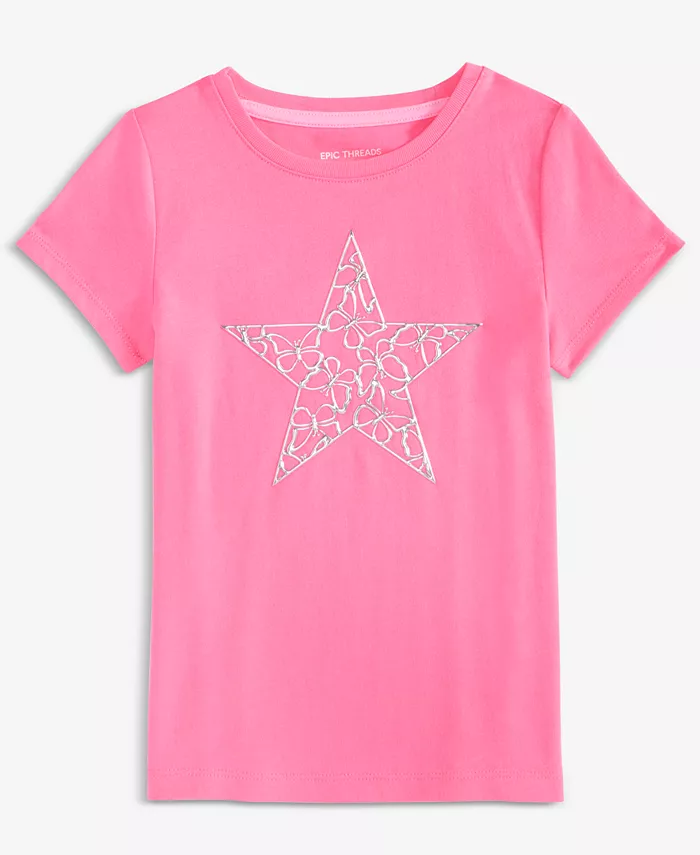 Футболка с коротким рукавом для девочек Toddler 2T-4T с металлическим принтом звезды Epic Threads, розовый
Футболка с коротким рукавом для девочек Toddler 2T-4T с металлическим принтом звезды Epic Threads, розовый