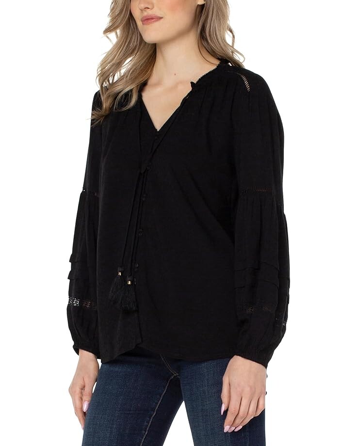 Блуза Liverpool Los Angeles Long Sleeve Popover Shirred Blouse, черный
Блуза Liverpool Los Angeles Long Sleeve Popover Shirred Blouse, черный