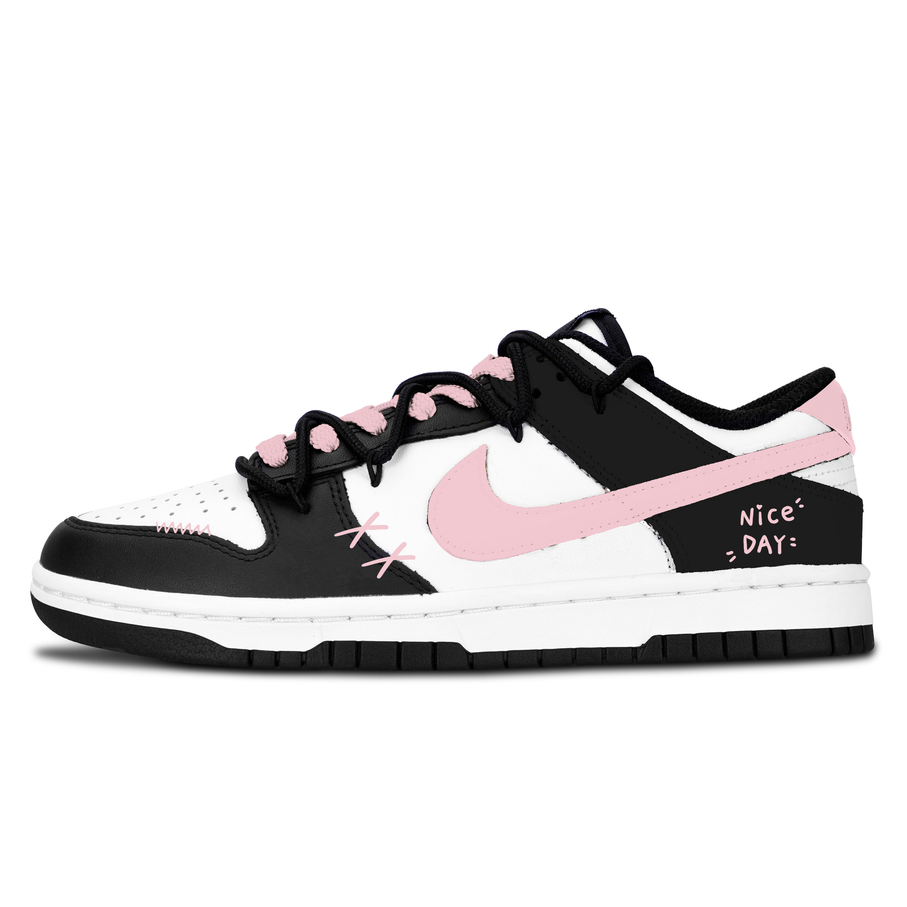 Nike Dunk Black White, Pink Sweet Day кожаные нескользящие устойчивые к истиранию низкие кроссовки для скейтбординга Pink Unisex
Nike Dunk Black White, Pink Sweet Day кожаные нескользящие устойчивые к истиранию низкие кроссовки для скейтбординга Pink Unisex