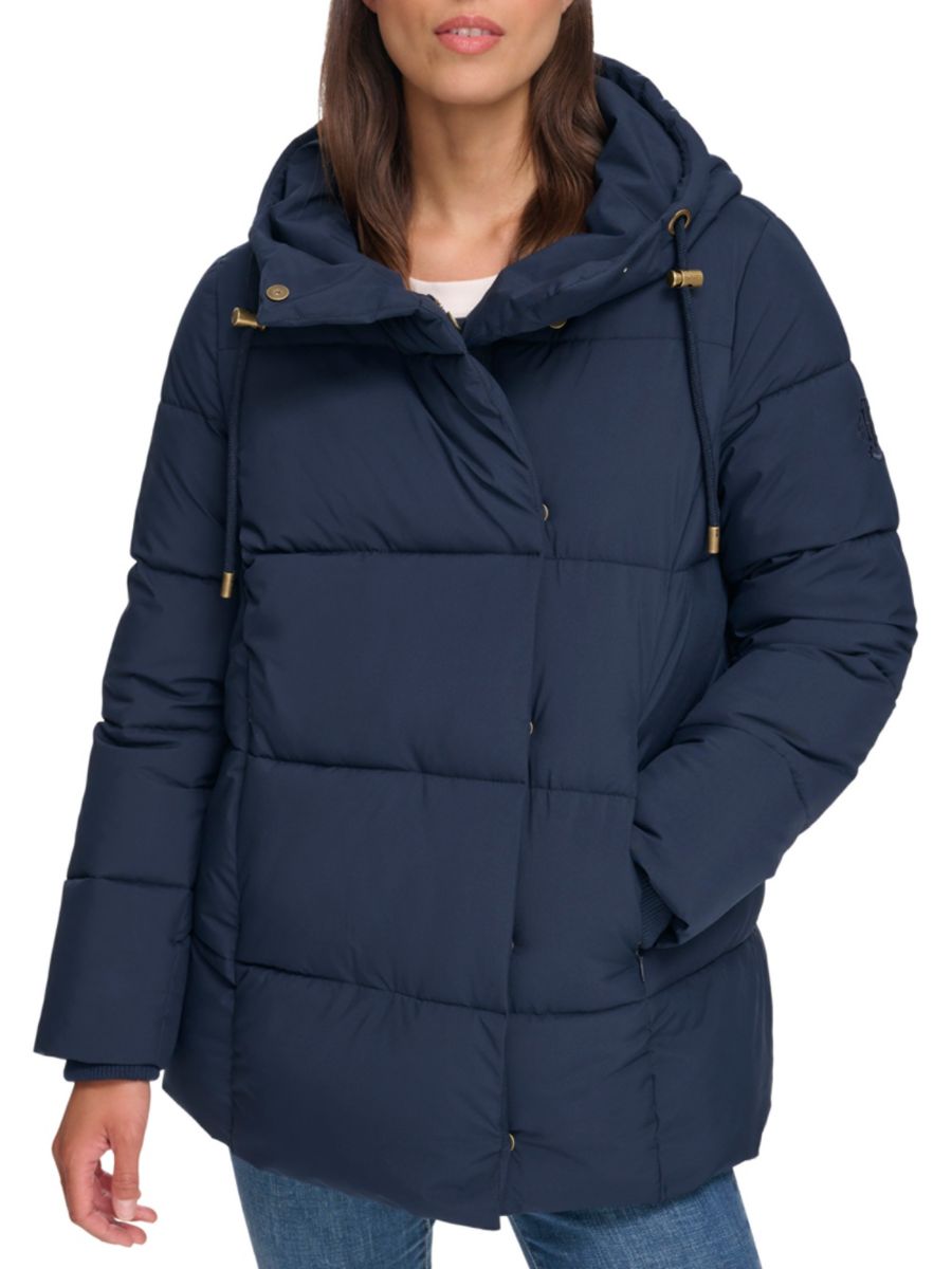 Стеганая куртка с капюшоном Tommy Hilfiger, темно-синий 
Стеганая куртка с капюшоном Tommy Hilfiger, темно-синий