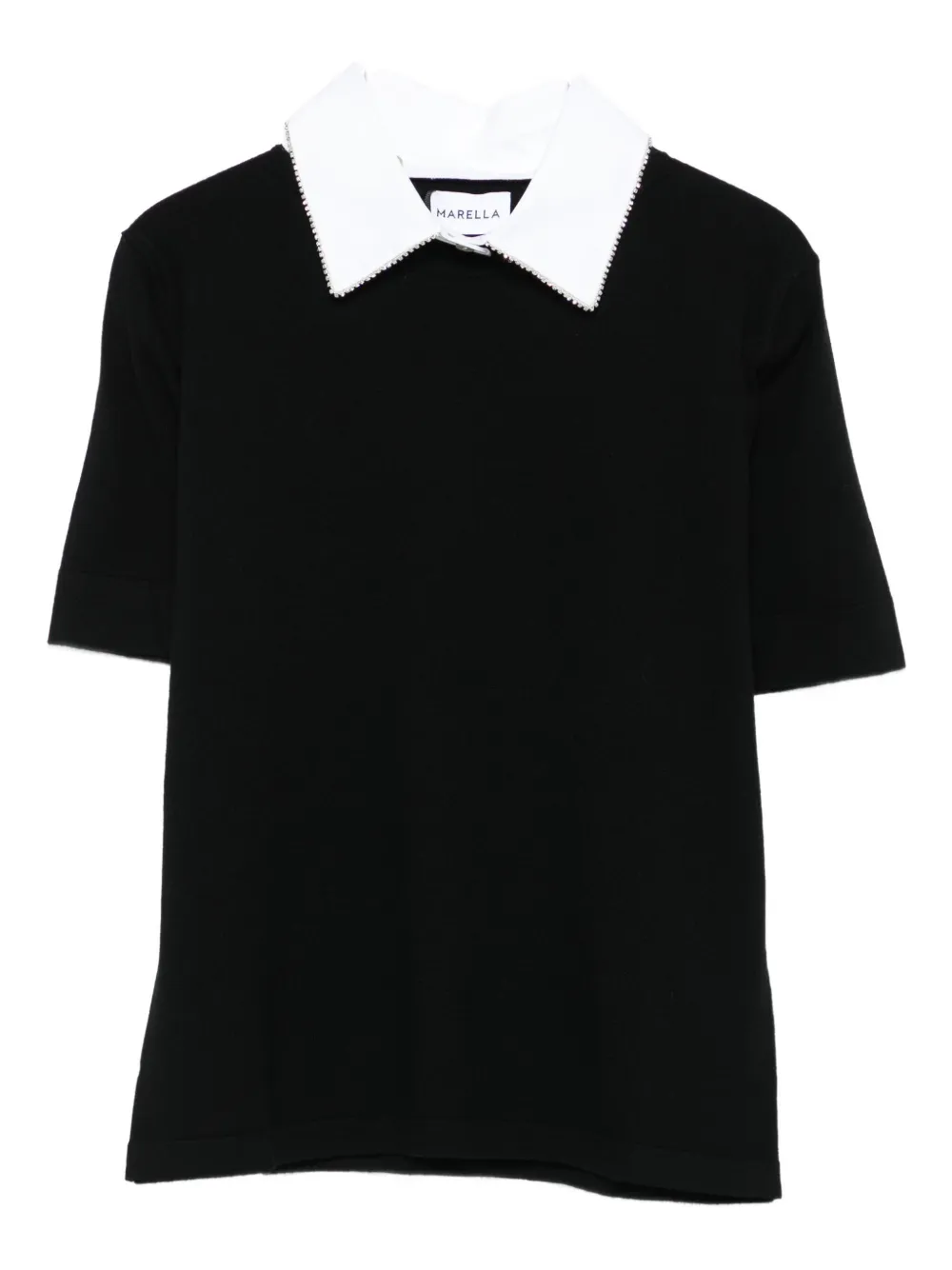 Топ с декорированным воротником и короткими рукавами Marella, черный
Топ с декорированным воротником и короткими рукавами Marella, черный