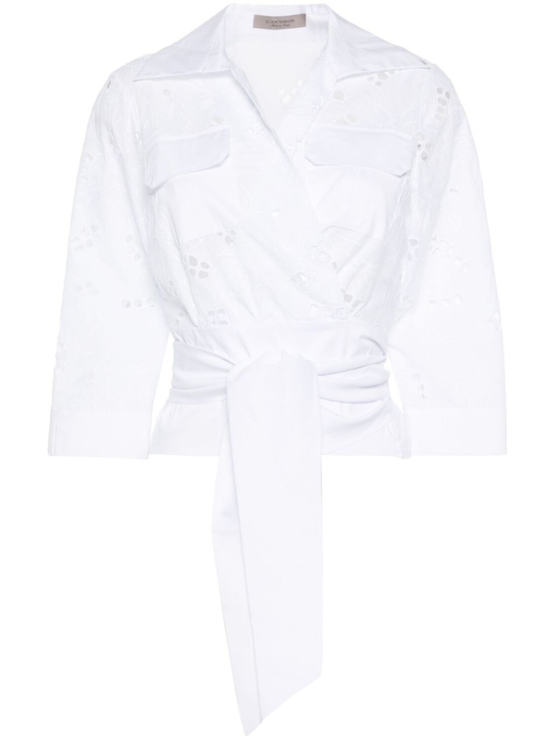 Рубашка с запахом и цветочной вышивкой D.Exterior, белый
Рубашка с запахом и цветочной вышивкой D.Exterior, белый