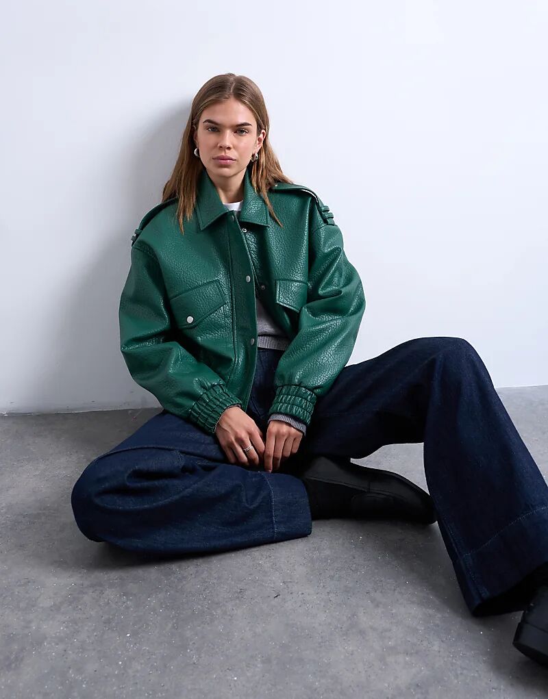 Куртка-бомбер Topshop Bubble PU в стиле 80-х, темно-зеленого цвета
Куртка-бомбер Topshop Bubble PU в стиле 80-х, темно-зеленого цвета