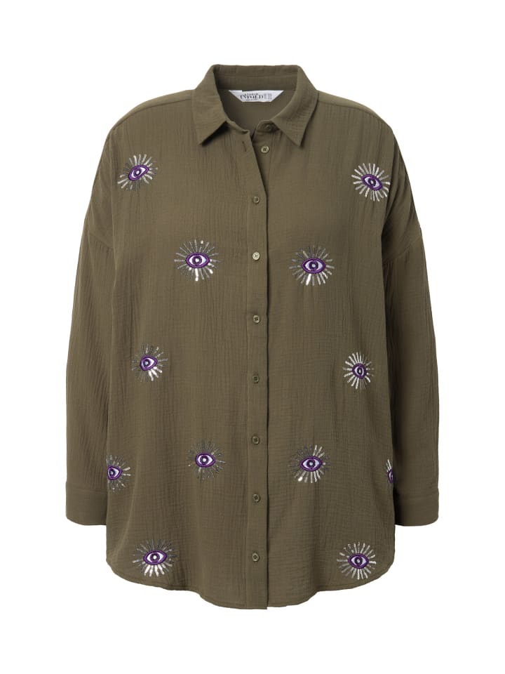 Блузка-рубашка темно-оливкового цвета Studio Untold
Блузка-рубашка темно-оливкового цвета Studio Untold