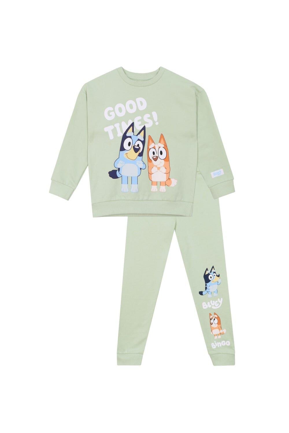Комплект из толстовки и джоггеров Bluey, зеленый
Комплект из толстовки и джоггеров Bluey, зеленый
