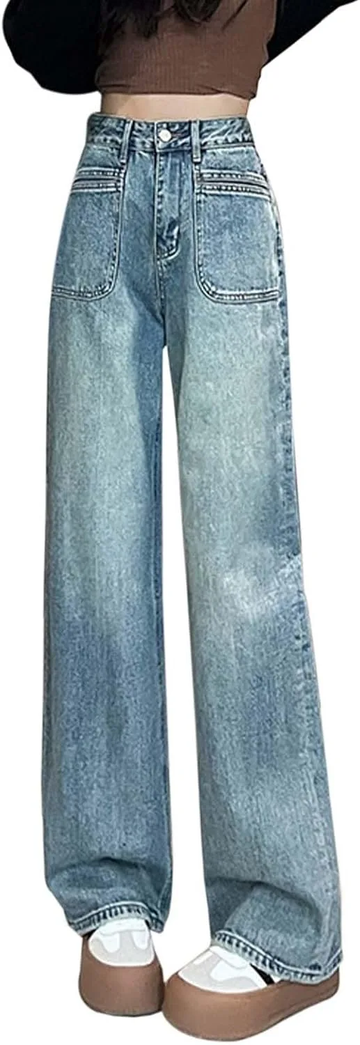 Джинсы для женщин High Waist, широкие прямые
Джинсы для женщин High Waist, широкие прямые