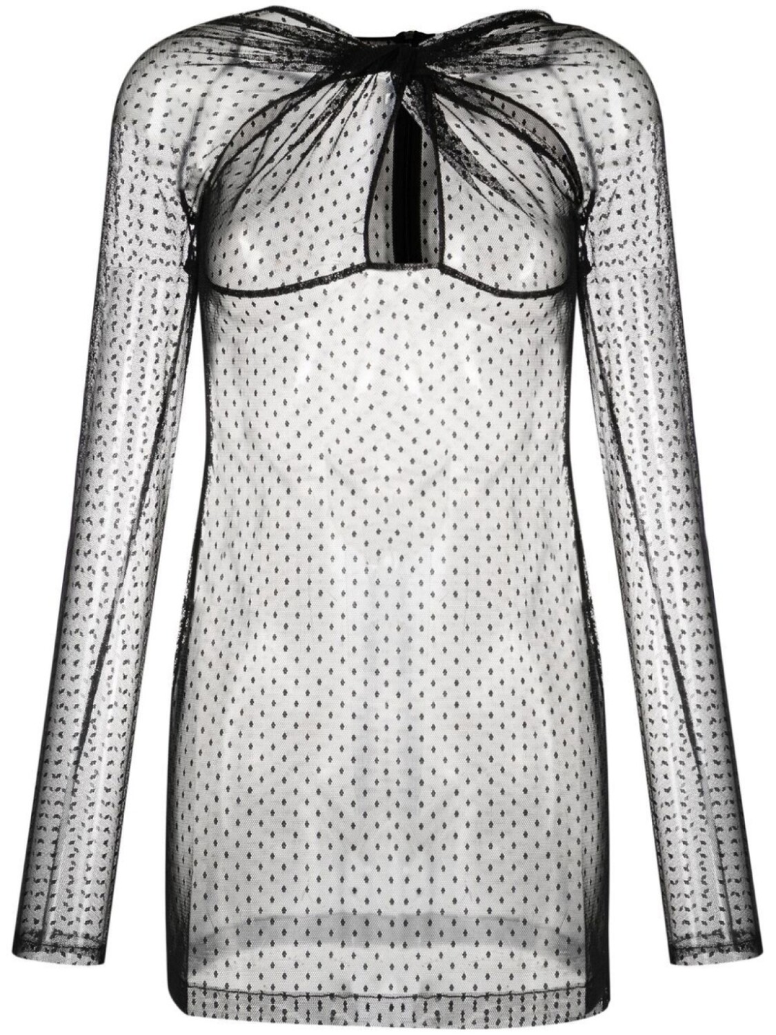 Coperni ночная сорочка из тюля пуэн-деспри, черный 
Coperni ночная сорочка из тюля пуэн-деспри, черный