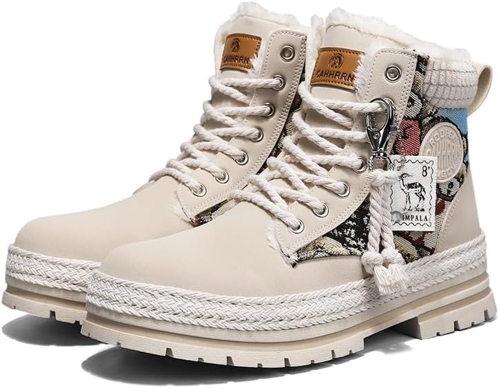 Зимние боевые ботинки, высокие кроссовки с меховой подкладкой, дизайн с плетеным шнурком, повседневные ботинки в бежевом и черном цветах Generic
Зимние боевые ботинки, высокие кроссовки с меховой подкладкой, дизайн с плетеным шнурком, повседневные ботинки в бежевом и черном цветах Generic