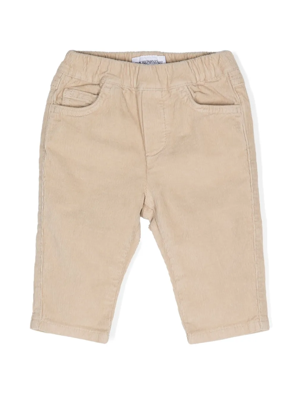 Вельветовые брюки с эластичным поясом Emporio Armani Kids, нейтральный 
Вельветовые брюки с эластичным поясом Emporio Armani Kids, нейтральный