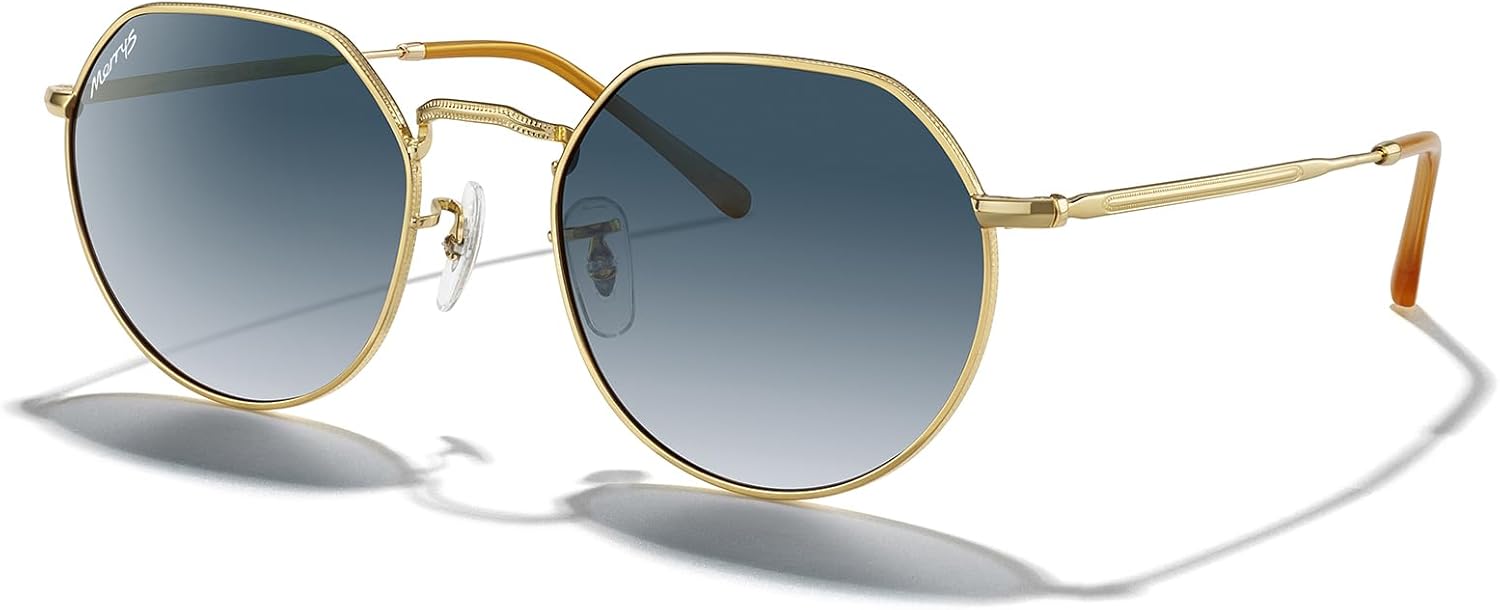 Круглые многоугольные металлические поляризованные солнцезащитные очки MERRY для женщин и мужчин, в стиле ретро, классика и винтаж, модель S6565 MERRY'S, Polished Gold Frame/Blue Gradient Lens
Круглые многоугольные металлические поляризованные солнцезащитные очки MERRY для женщин и мужчин, в стиле ретро, классика и винтаж, модель S6565 MERRY'S, Polished Gold Frame/Blue Gradient Lens