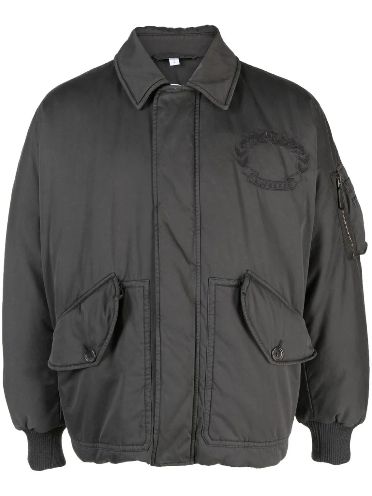 Burberry бомбер с вышитым логотипом, серый
Burberry бомбер с вышитым логотипом, серый