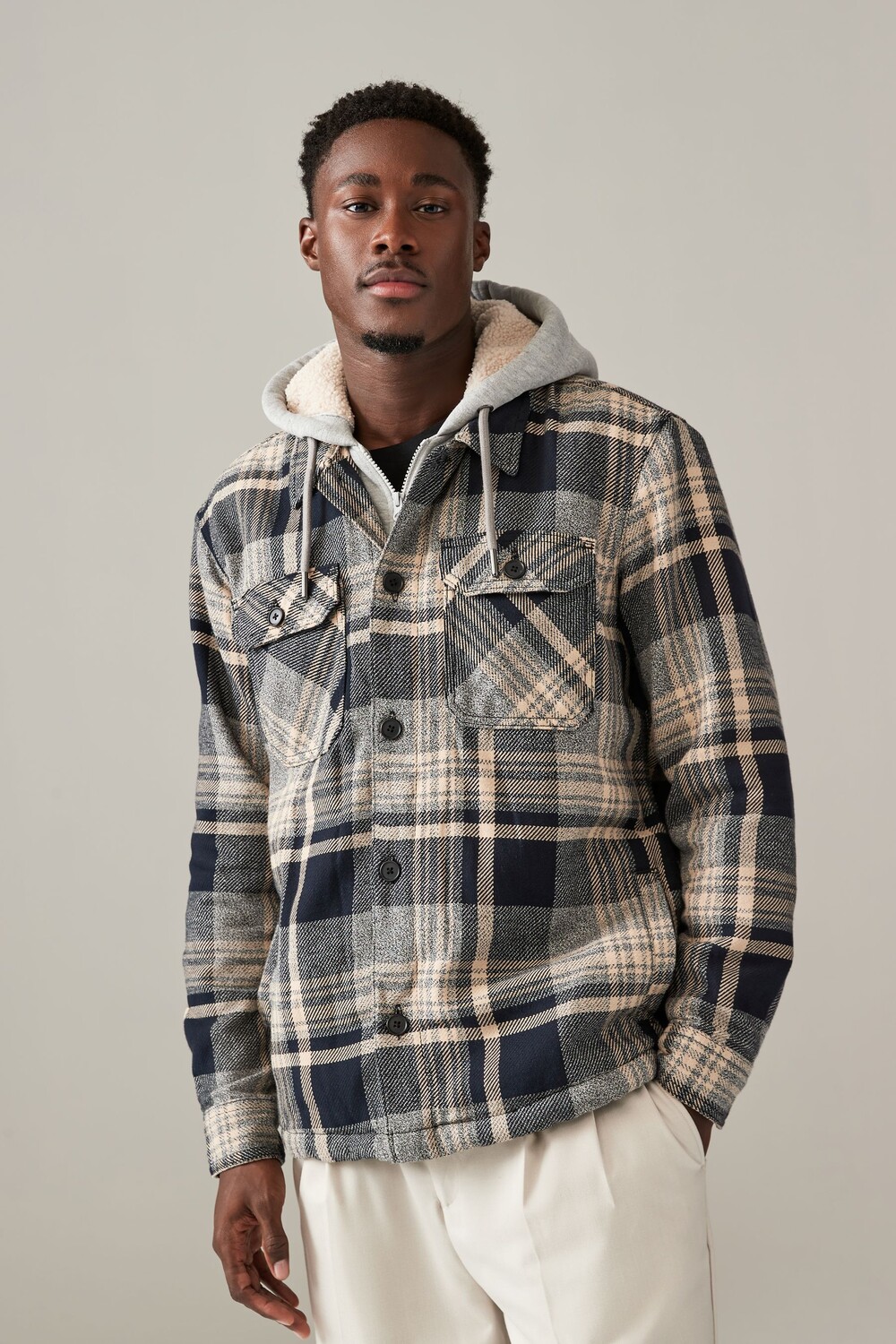 Куртка с капюшоном и подкладкой из борга Next, серый
Куртка с капюшоном и подкладкой из борга Next, серый