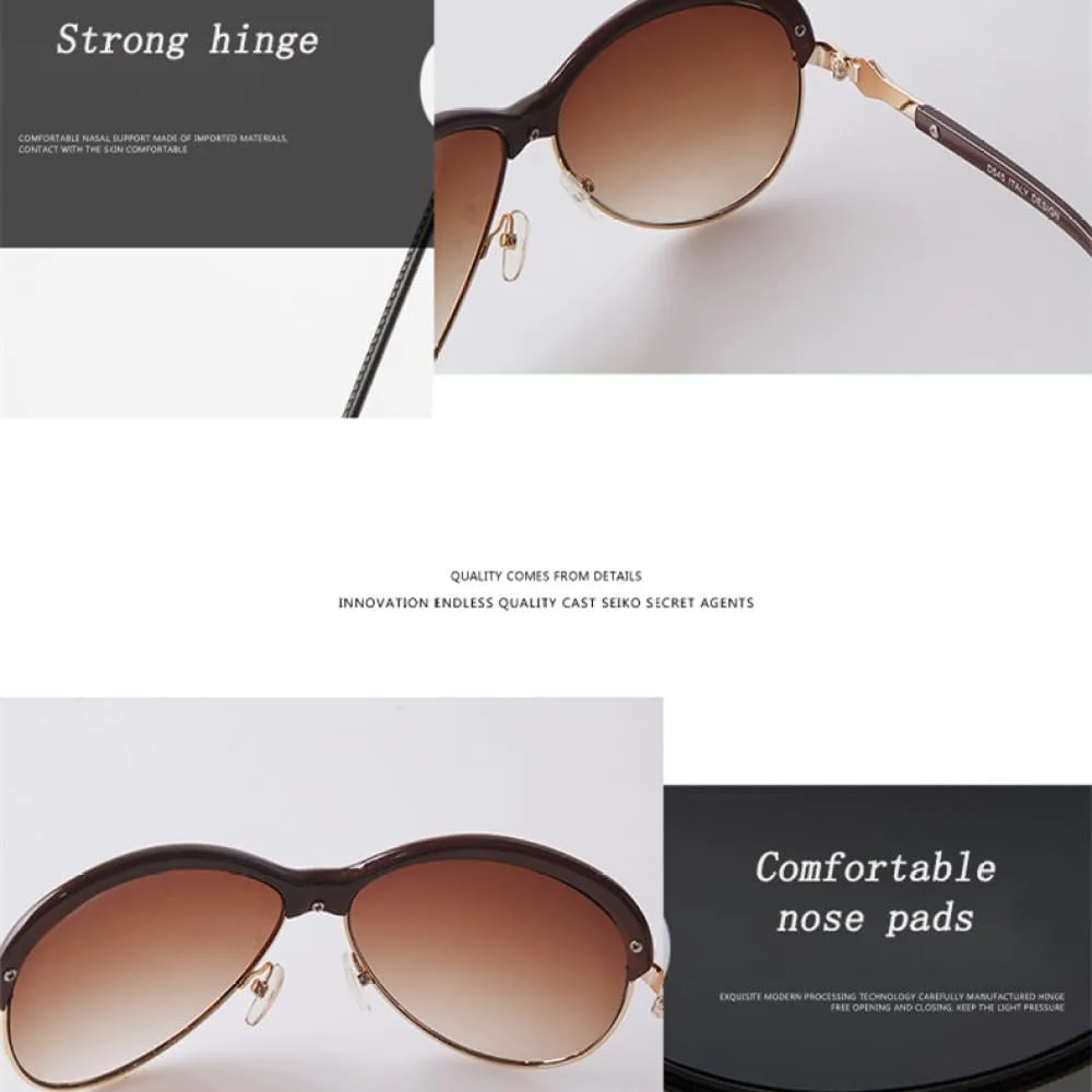 Мужские солнцезащитные очки в стиле ретро с металлической полуободковой оправой, модные градиентные линзы, большие женские солнцезащитные очки UV400 TYUVIVO, C3 Brown
Мужские солнцезащитные очки в стиле ретро с металлической полуободковой оправой, модные градиентные линзы, большие женские солнцезащитные очки UV400 TYUVIVO, C3 Brown