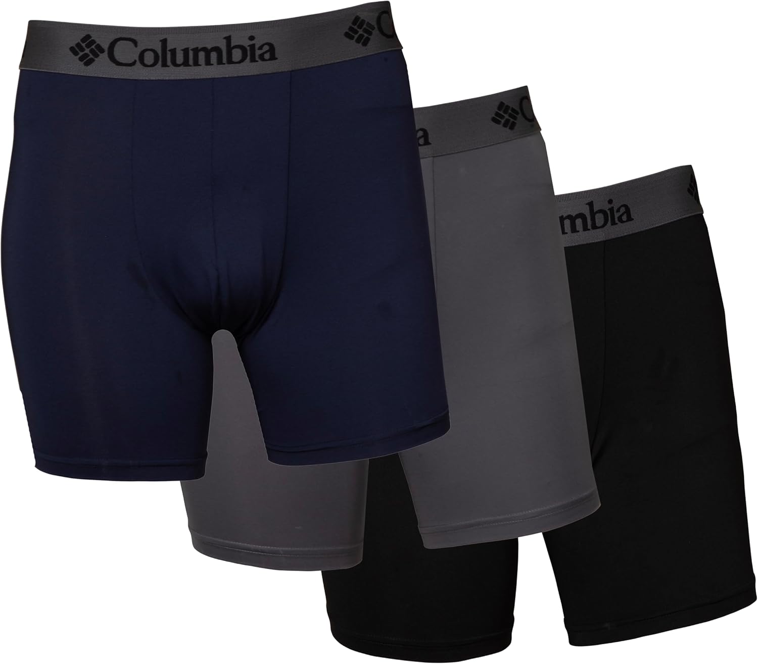 Columbia 3 Pack Poly Stretch Support Pouch Boxer Brief, Navy/Grey/Black
Columbia 3 Pack Poly Stretch Support Pouch Boxer Brief, Navy/Grey/Black