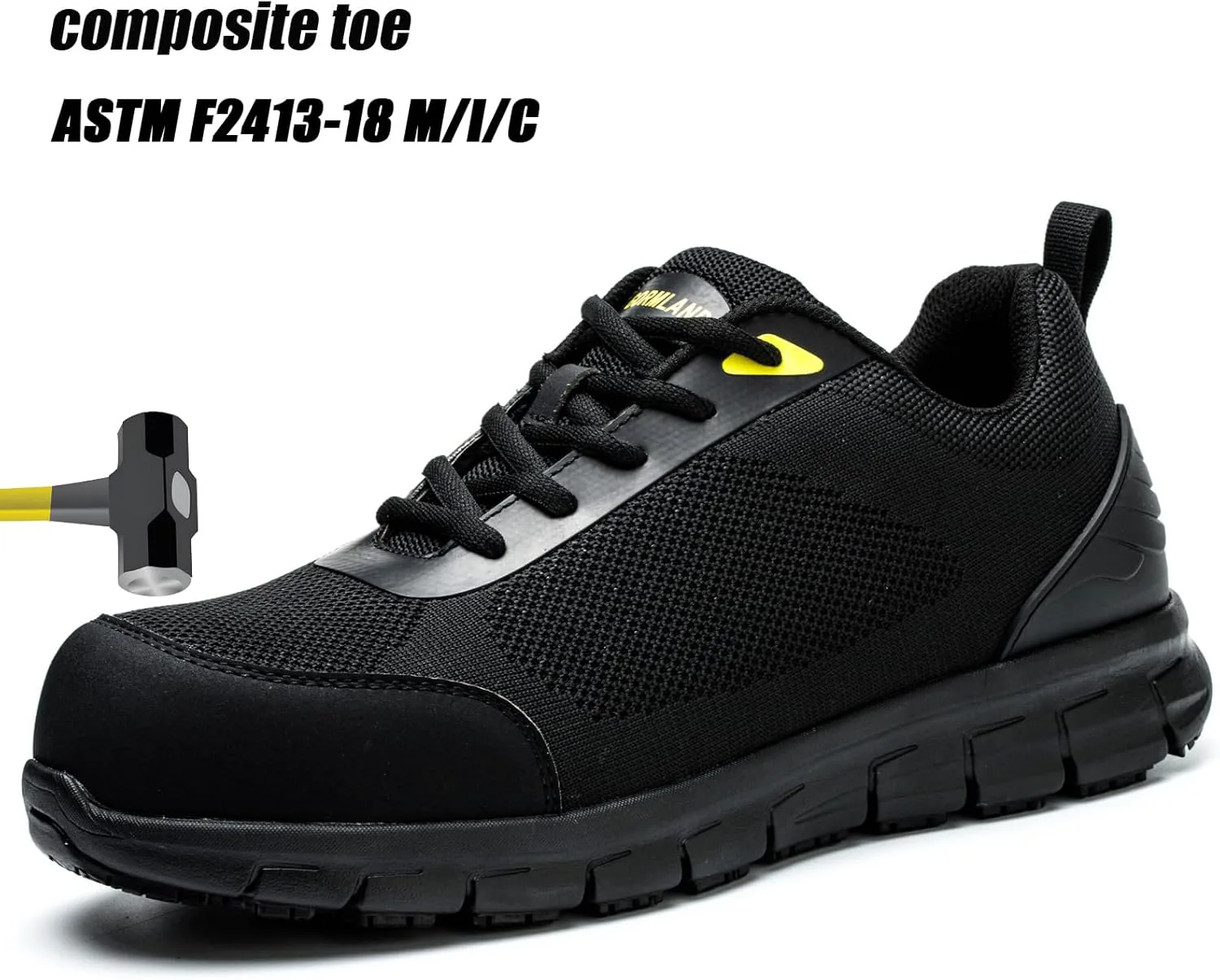 Рабочие ботинки с композитным носком для мужчин и женщин, антистатические, противоскользящие, с защитой от проколов, стальные носки, непробиваемые, дышащие кроссовки для строительства GORMLAND, черный
Рабочие ботинки с композитным носком для мужчин и женщин, антистатические, противоскользящие, с защитой от проколов, стальные носки, непробиваемые, дышащие кроссовки для строительства GORMLAND, черный