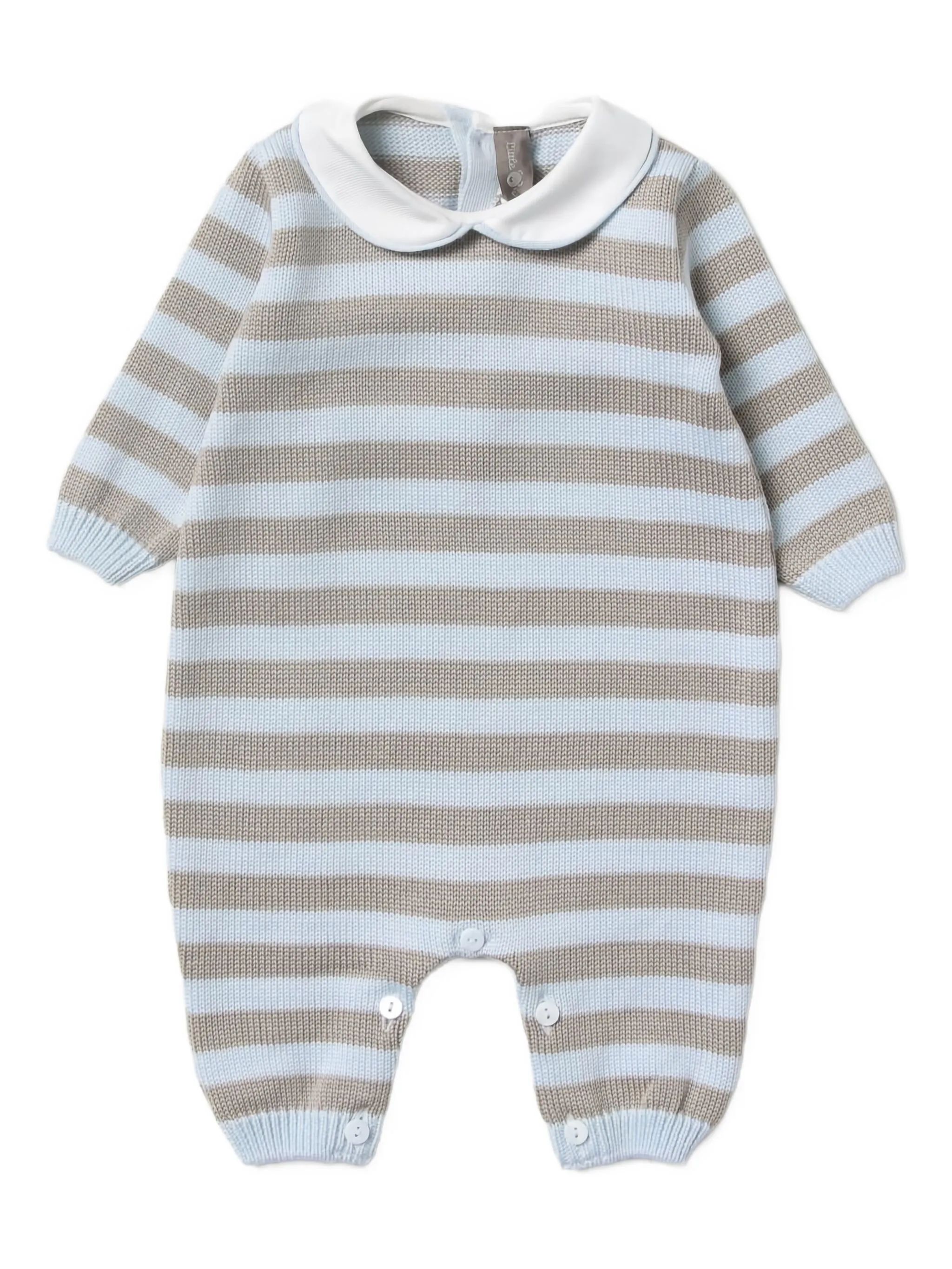 Полосатый ромпер с круглым воротником Little Bear, голубой
Полосатый ромпер с круглым воротником Little Bear, голубой